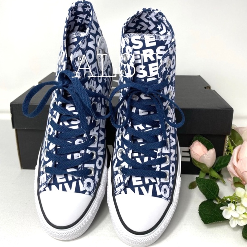 Converse Ctas Logo Navy Canvas High Top Men’s - Picture 6 of 8